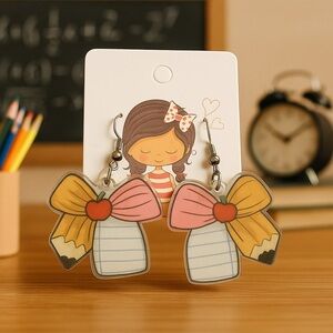 🍎 Adorable Teacher Earrings 🎀